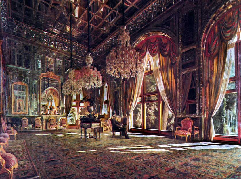 Talar-e Ayaheh (Mirror Hall), Golestan Palace, Tehran, Iran.