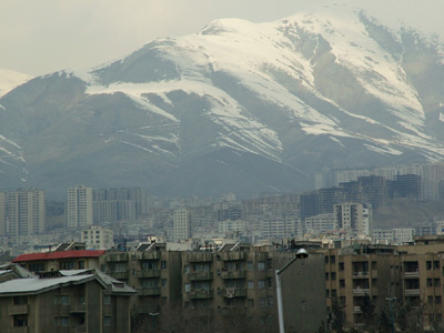 Tehran with Mountains.