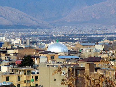 View of Kermanshah Rooftops with Mosque.