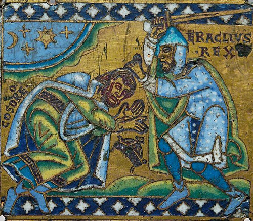 Sassanid King Khosrau II and Byzantine Emperor Heraclius.