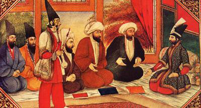 Mollahs in the presence of Nasser-ed-Din Shah Iran.