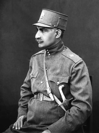 Reza Shah in military uniform, Iran.