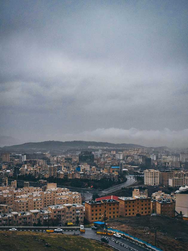 Tehran with Mountains.
